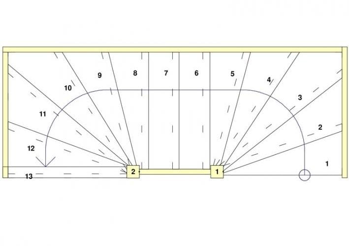 Vuren trap met onder en bovenkwart 3ppw6zaij